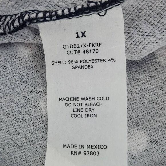 Green Envelope Black and White Polka Dot Blouse with Bell Sleeves NWT Size 1X - Picture 9 of 10